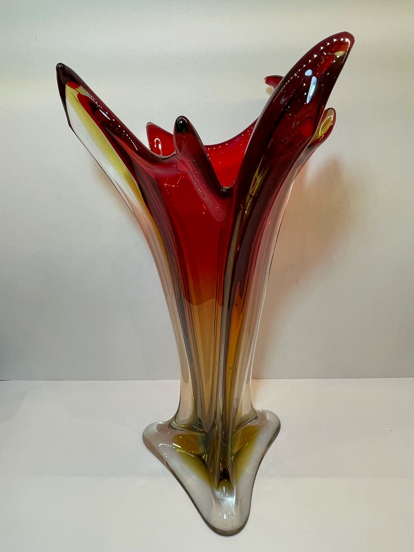 Murano flame glass vase 1970s