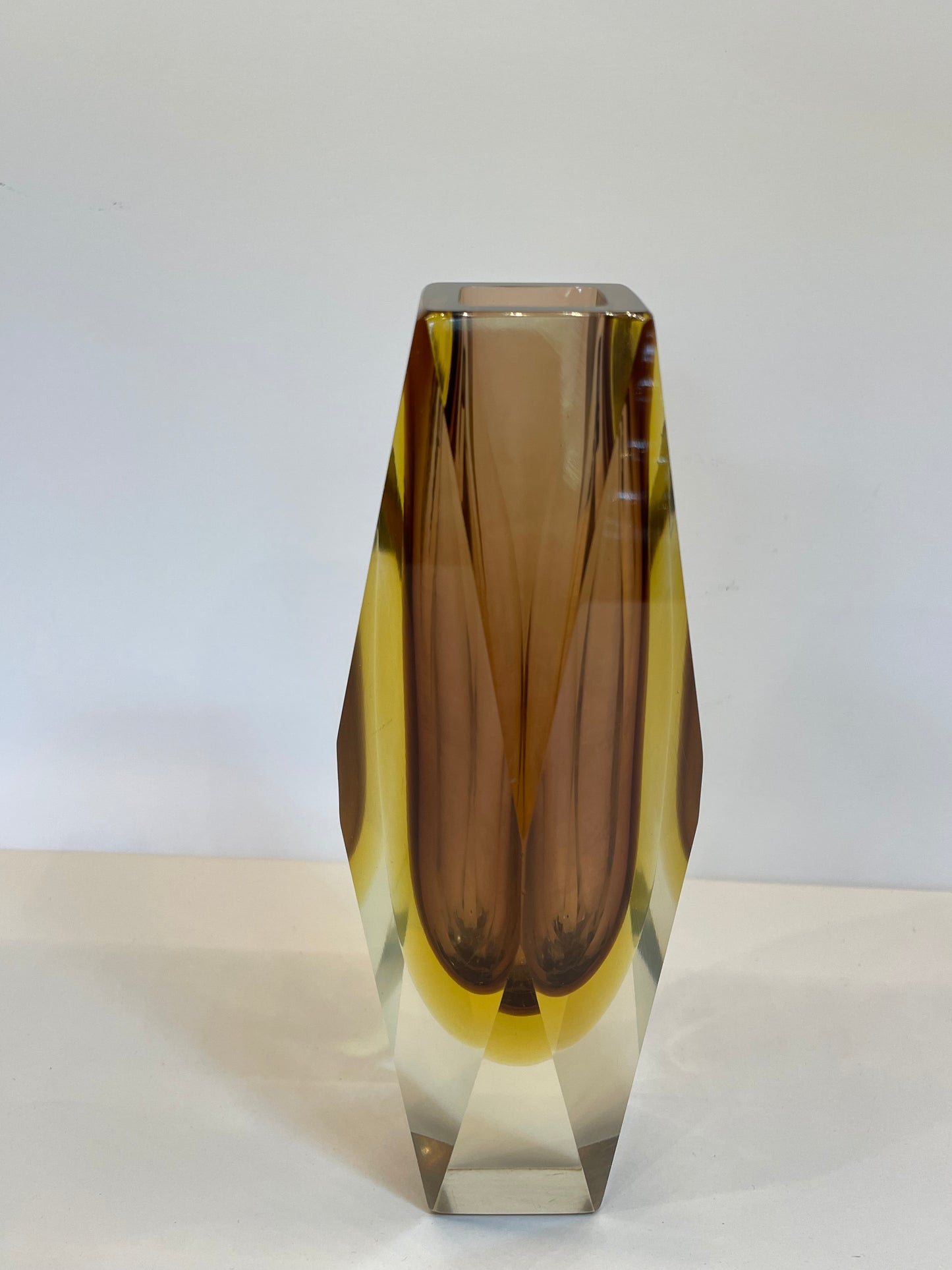 Murano Sommerso faceted vase