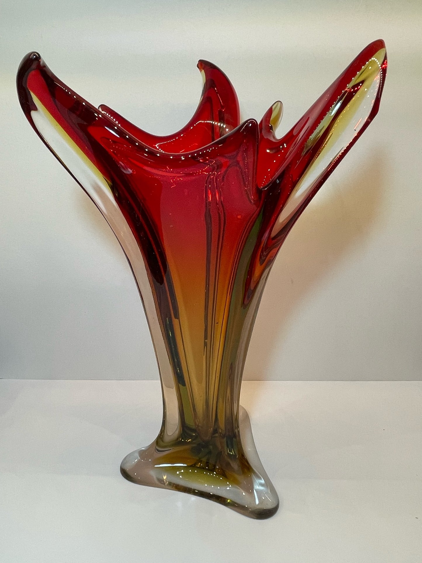 Murano flame glass vase 1970s