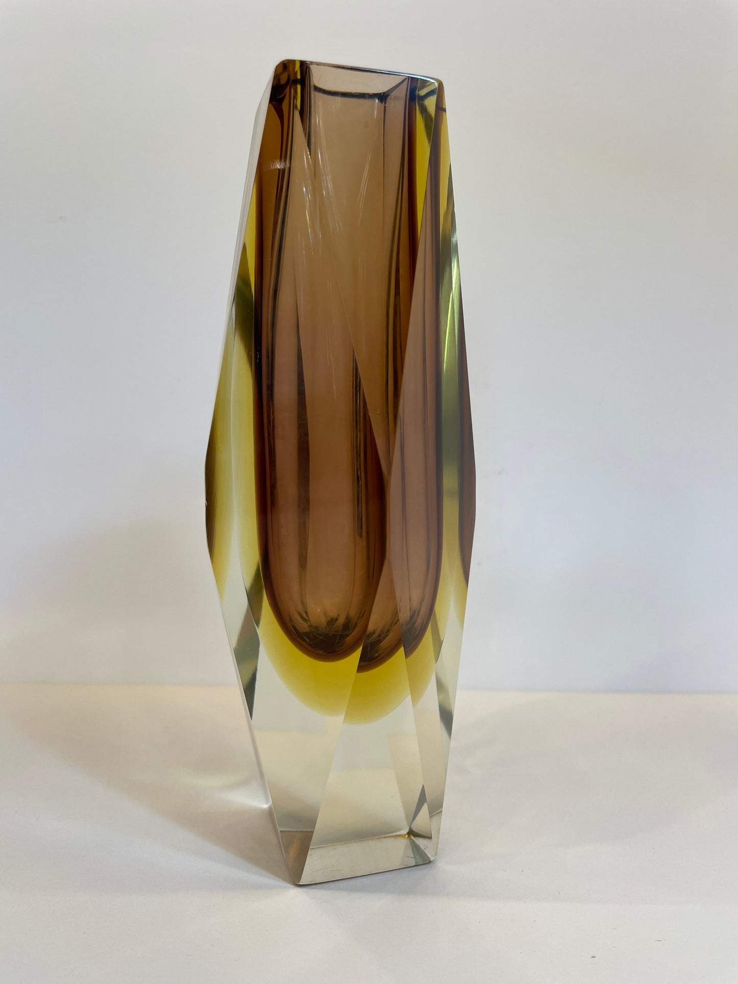 Murano Sommerso faceted vase