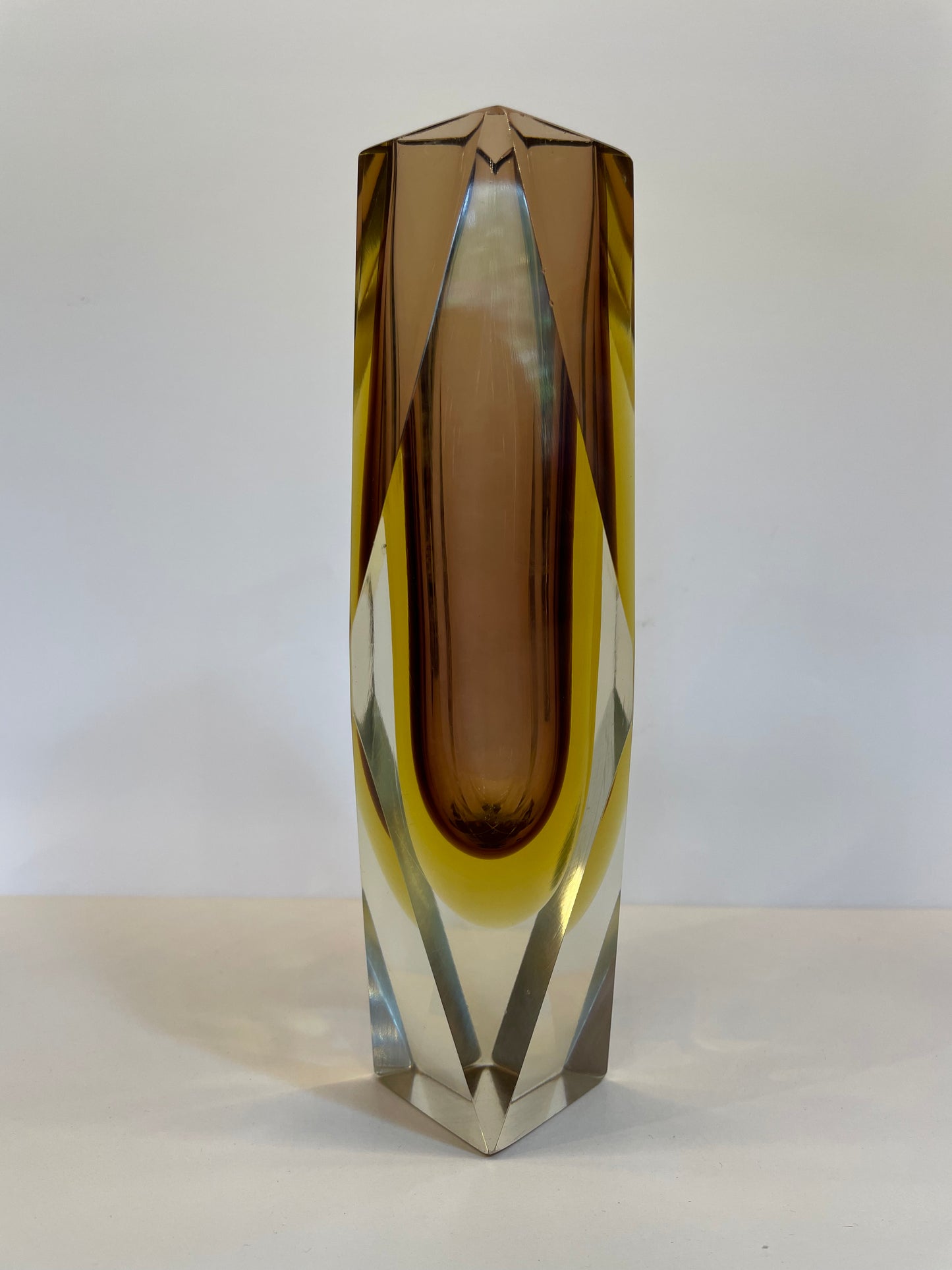 Murano Sommerso faceted vase